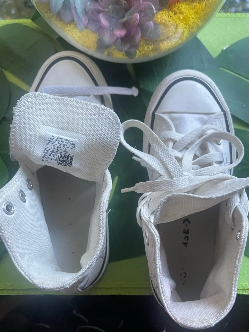 Converse White High-Top Sneakers with Star Detail